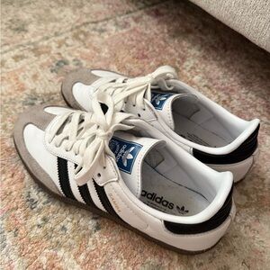 Adidas White Sneakers with Black Accents